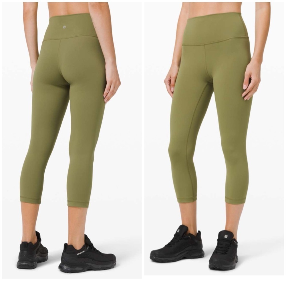 Lululemon wunder train high rise leggings bronze green 10
23”